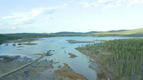 Polluted nature after activities of the copper production plant, Ural region, Ru Stock Footage 197110684
