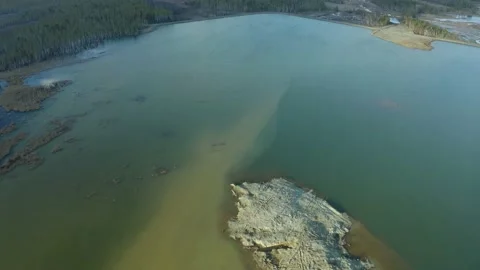 Polluted nature after activities of the copper production plant, Ural region, Ru Stock Footage 197110816