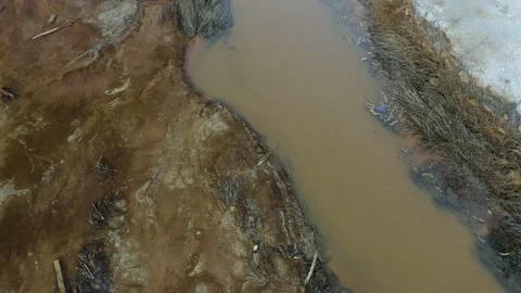 Polluted nature after activities of the copper production plant, Ural region, Ru Stock Footage 197111298