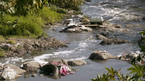 Polluted River In Central Mexico Stock Footage 22979542