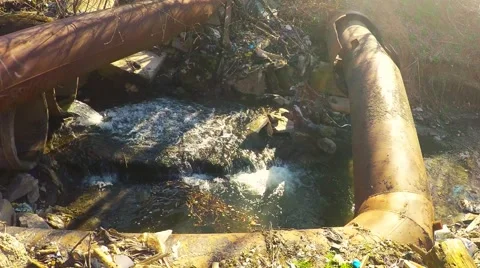 Polluted river. environmental issue Video stock 50946446