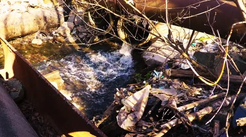 Polluted river. environmental issue Video stock 50946458