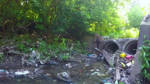 Polluted river. environmental issue Video stock 51489746