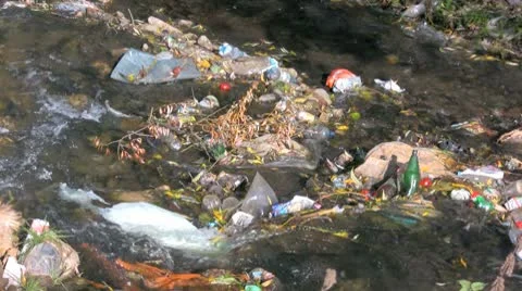 Polluted river Stock Footage 8838210