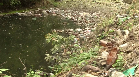Polluted river Видео 29004334