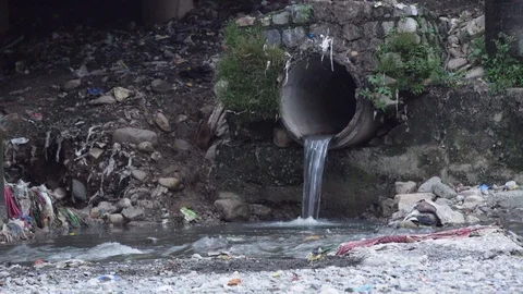 A polluted river of India.Rispana River.Dehradun Stock Footage 110828242