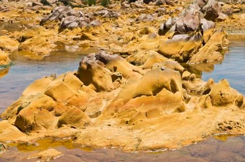 Polluted river Stock Photos