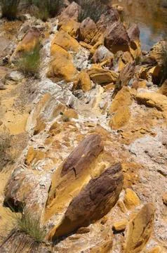 Polluted river Stock Photos