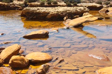 Polluted river Stock Photos
