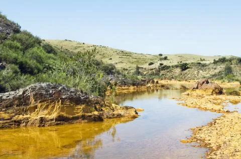 Polluted river Stock Photos