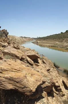 Polluted river Stock Photos