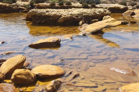 Polluted river Stock Photos