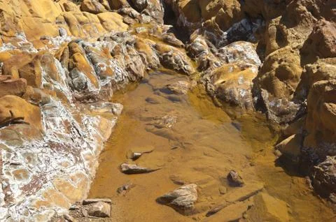 Polluted river Stock Photos