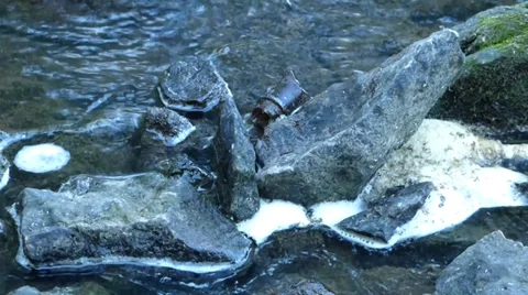 Polluted River Water Stock Footage 39533274