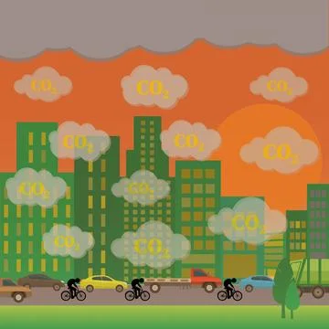 Polluted road Stock Illustration
