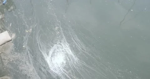 Polluted sea with debris floating Stock Footage 171175748