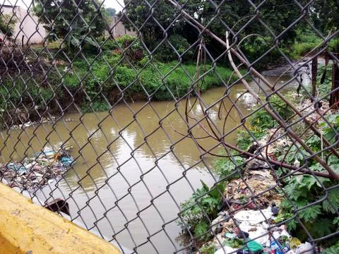 Polluted stream in Santo Domingo Stock Photos