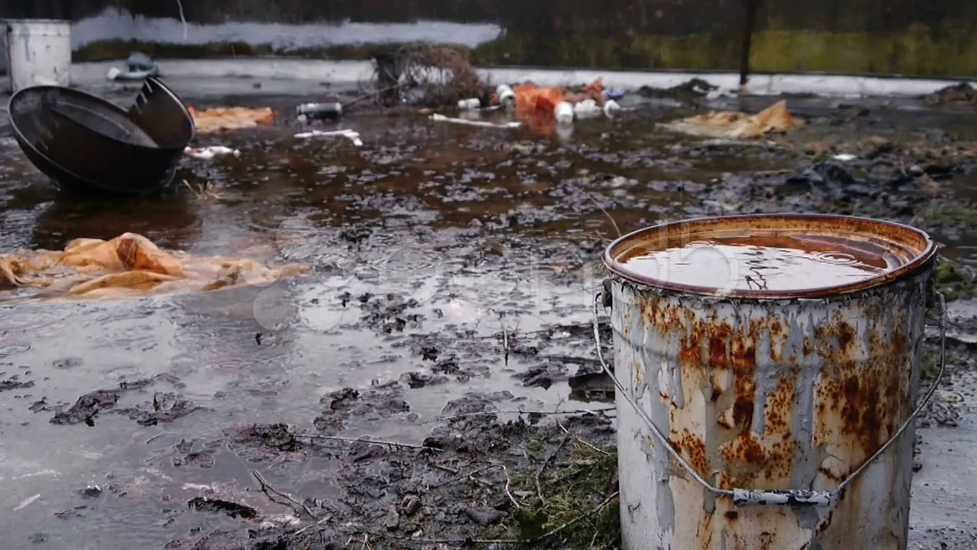 Polluted Wasteland in the Rain Stock Video Pond5