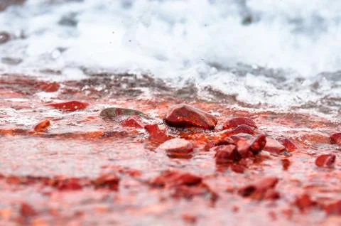 Polluted water flowing Foto stock