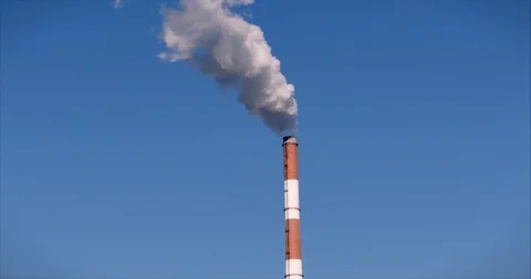 Polluting Factories at Sunset. Concept of Environmental Pollution, Catastrophe Stock Footage 120503048