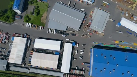 Polluting factory aerial view Stock Footage 80242019