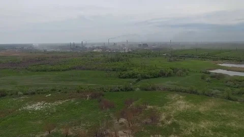 Polluting factory air shot. Stock Footage 70053372