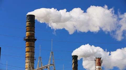 Polluting factory Video stock 52402555