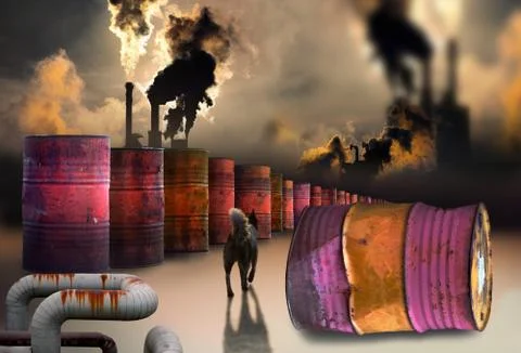 Polluting factory Stock Illustration