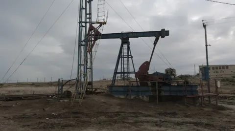 Pollution and desertification symbolize the consequences of the use of oil. Dese Stock Footage 53879876