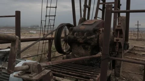 Pollution and desertification symbolize the consequences of the use of oil. Dese Stock Footage 53880165