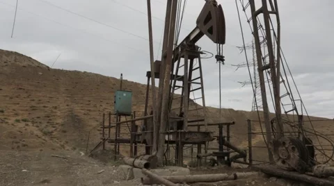 Pollution and desertification symbolize the consequences of the use of oil. Dese Stock Footage 53880332