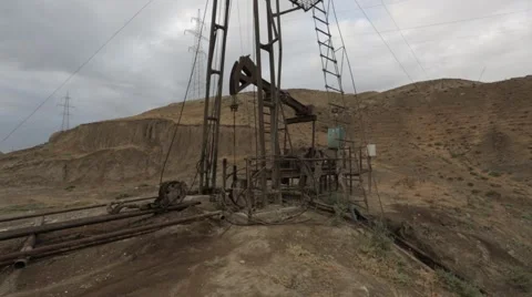 Pollution and desertification symbolize the consequences of the use of oil. Dese Stock Footage 53880519