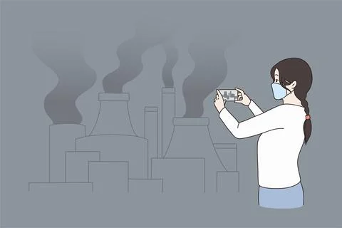 Pollution and environment crisis concept Stock Illustration