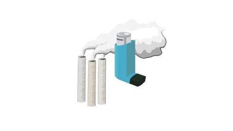 Pollution and respiratory illnesses Stock Illustration