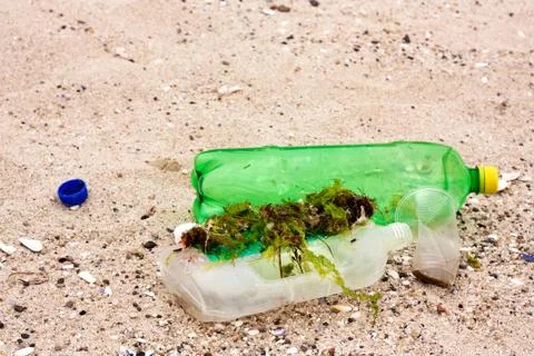 Pollution on the beach Stock Photos