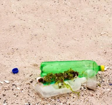 Pollution on the beach Stock Photos