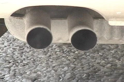 Pollution from car exhaust Stock Footage 110329