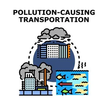 Pollution causing transportation concept vector illustration Stock Illustration