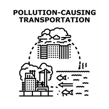 Pollution causing transportation concept vector illustration イラスト素材