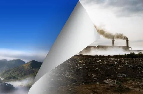 Pollution change concept. Foto stock
