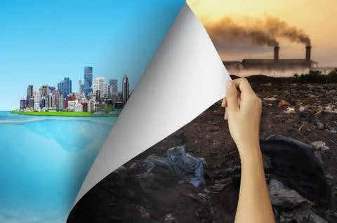 Pollution change concept. Stock Photos
