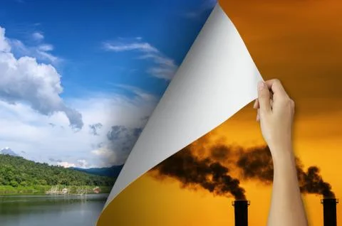 Pollution change concept. Stock Photos