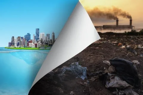 Pollution change concept. Stock Photos
