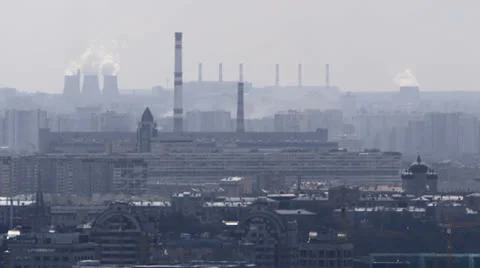 Pollution in the city 2 Stock Footage 25038906