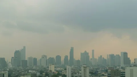 Pollution city 4K Stock Footage 86629875