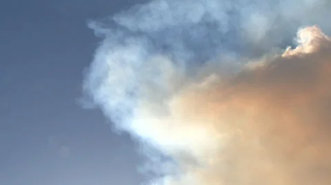 Pollution Cloud Clears to Blue Sky Stock Footage 37788027