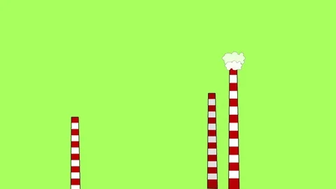 Pollution concept full hd.Chimneys,smog and factory .on geen screen Stock Footage 71167029