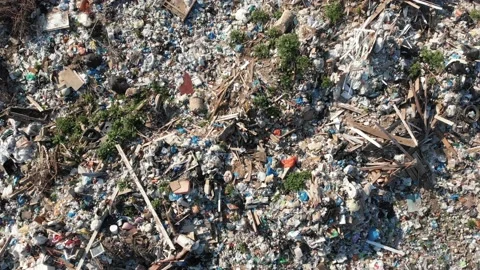 Pollution concept. Garbage pile in trash dump or landfill. Environmental Stock Footage 111068865
