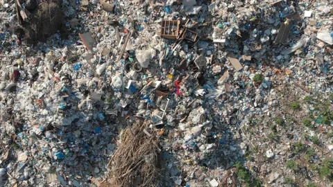 Pollution concept. Garbage pile in trash dump or landfill. Environmental 库存影片 111069071