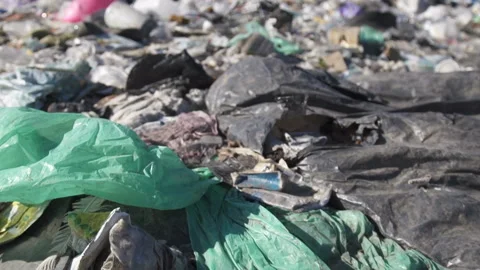Pollution concept. Garbage pile in trash dump or landfill. Stock Footage 121360335